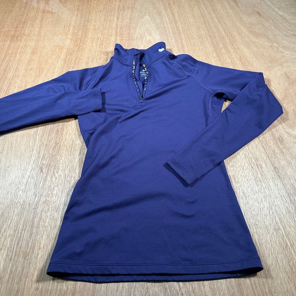 Nike Livestrong Pullover Women Size S Purple Dri-FIT Quarter Zip Athletic Top